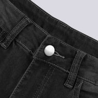 Ne propustite Himeway Palazzo pantalone za žene Ležerne ljetne žensko dugme Tanak prednji i stražnji džepni džepni patentni patentni patentni pantalone pantalone pantalone Black XL