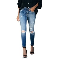 Ketyyh-CHN bljeskalice za žene Bell donje traperice Retro široke pantalone za noge Stretchy Ležerne prilike traperice A, XL