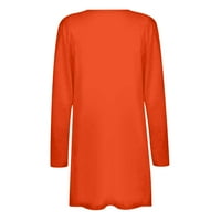 Bluze s dugim rukavima Modna kardigan čvrste boje za žene narančasta S-2XL