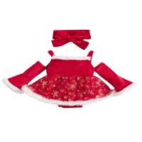 Peyakidsaa novorođenčad dječje djevojke božićne odjeće Velvet Flare s dugih rukava Tutu romper haljina