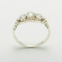 Britanci napravio je 10k bijeli zlatni kubični cirkonijski prsten za izjavu o žaru - veličine opcija