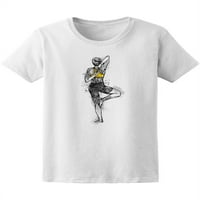 Djevojka Radi joga ručne skice Ženska majica - slika by shutterstock, ženska mala