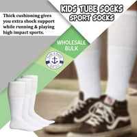 'Nbulk Veleprodaja Dječje čarape cijevi, pamučne skupne sportske čarape Veličina 4-6