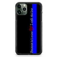 Policijska supruga tanka plava linija djevojka Slim udarnog otporna na tvrdo gumu prilagođeni poklopac kutije za iPhone Pro MA Mini XS XR