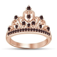 Okrugli rez simulirani multi kameni pocachoca princess fond za angažman vjenčani krunski prsten u 14K ružin zlato preko sterlinga srebrna sa veličinom prstena 13.5