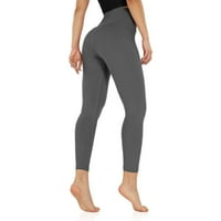 Beppter Ženski poprečni struk Yoga gamaše sa unutrašnjim džepom treninge za trčanje hlače Grey XL