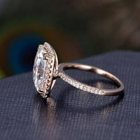 1. Carat Halo Man Make Diamond Moissine i muškarac izrađeni dijamantskim vjenčanim prstenom sa 18K pozlaćenom