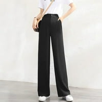 Ženske hlače za noge visoke elastične struk u stražnjoj poslovnoj radnoj pantalonima Duge ravne odijele
