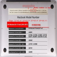 Kaishek je samo kompatibilan slučaj MacBook Air S 2017 - objavljen model A1369, plastični tvrdi futrola,