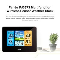 WANJU FJ multifunkcionalna digitalna meteorološka stanica LCD alarm unutarnji vremenski prognoziran vremenski prognoziran, barometar Higrometar sa bežičnim vanjskim senzorom USB kabla za napajanje