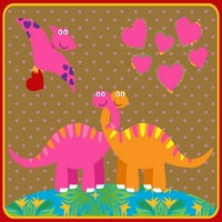 Love Dugi vrat Dinosaur Brandi Fitzgerald Childrens Grafička umjetnost