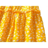 Thaisu ženske ljetne haljine, cvjetna printu bez rukava bez rukava, bijela žuta crna crvenkasta narandžasta