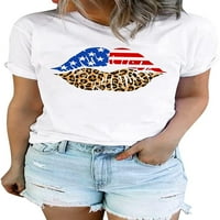 Dabuliu Američka zastava Majica Žene USA Star Stripes Četvrti Juli TEE majice Četvrto jul Newbornical