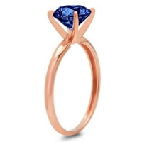 2.5ct okrugli rez plavi simulirani tanzanite 18k ružičasti ružičasti zlato graviranje izveštaja godišnjica Angažovanje vjenčanja SOLITAIRE prstena veličine 8.5