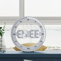 Silent 3D digitalni kružni luminozni LED zidni sat alarma sa kalendarom, temperaturnom termometrom za