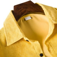 Hinvhai zimske jakne za muškarce čišćenje muške jakne od multi-džepove košulje žute 6