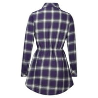 Voncos Womens Bluze i vrhovi dugih rukava - Cleance V izrez Jesen i zimske modne ležerne bluze za žene