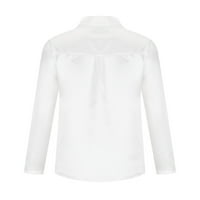 Olyvenn Womens prevelike majice s dugim rukavima košulje od košulja Solid boja elegantna radna bluza