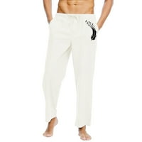 Badymincsl muške hlače zasebne prodaje muškarci čvrsti povremeni elastični pojas džep pamučni posteljina