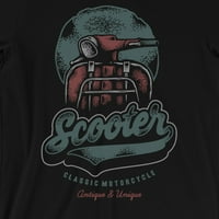 Skuter Classic Mens Crew Crt Majica Jedinstvena vintage grafički tee