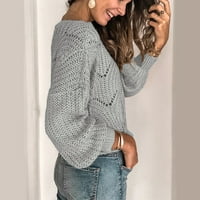 Ženski okrugli vrat dugih rukava pleteni džemper od pulterološke pulover šuplji džemper Muška srednja