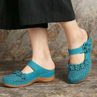 Miayilima Sky Blue Sandale Ženske sandale za žene Dame Girls Udobno izduženi okrugli nožni klinovi papuče