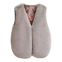 Toddler Boys Girls Fuzzy Vest Plish bez rukava mekog prsluka odjeća za bebe čvrsta jakna Zimska fleece