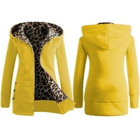 Aufmer pulover hoodie moda ženska topla zalazna jakna zimske leopard dugih rukava