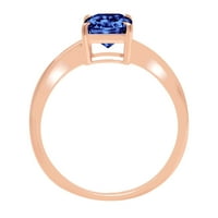 1,75ct blistav rez plavi simulirani tanzanite 18k ružičasto zlato Angažovanje prstena veličine 8,75