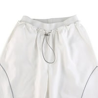 AFUNBABY ženske ležerne pantalone visoke struk za crtanje Ljetni sport široki noga ravni dugačke pantalone