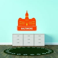 Nove Wall Ideas Baltimore Maryland Sjedinjene Države Glavni grad Geografska karta Znamenitosti 40x40
