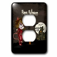 3Droza Happy Halloween Đaloween Devil Girck Trick ili tretiranje ukletskoj kući sablasno scene Halloween - Priključite poklopac