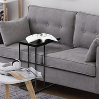 C-u obliku krajnjeg tablica, MDF COLLOVOPS Metalni snack bočni stol sivi kovani ili kauč za kauč i krevet crni
