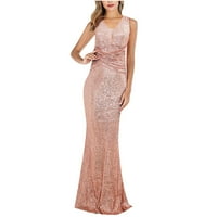 Dianli Womens Fashin Slip Haljina Sparkly Glitter Party Club Duga suknja Zamotaj večernje Formalna haljina