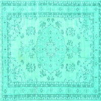 Ahgly Company Zatvoreni pravokutnik Perzijske tirkizne plave tradicionalne prostirke, 7 '9 '