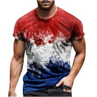 Dnevne majice za muškarce Patriotska američka zastava Štampanje TEES COMFY CREWNECK TOP majica s kratkim