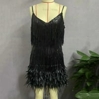 Aufmer Poruke Večerske haljine za žene Dame Fashion Subvender Crewneck Sequin Feather bez rukava od