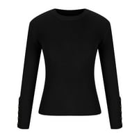 Smanjeni ženski džemper okrugli izrez pulover džemper Čvrsta boja udobna kratka duljina dugih rukava