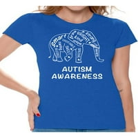 Awkward Styles Autism Svijetne majice za žene Slon majica Ženska majica za autizam Jake hrabre majice