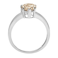 2.0ct kruška se smeđi šampanjac simulirani dijamant 18k bijelo zlato graviranje izjava godišnjica angažmana