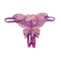 SKPBlutn donje rublje Ženske modne prozirne čipke Leptir gaćice Thong Solid Boja ljubičasta Jedna veličina