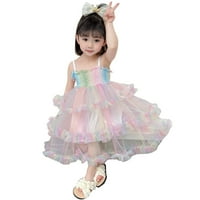 Little Girl Haljina Toddler Baby Girls Butveless Butterfly Tulle Suspeders Sundress Dance Party Princess