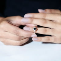 0. CT Black Ony i Diamond Art Deco zaručnički prsten za žene, srebrna u Sterling, US 3,00