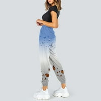 Ženska dukserica za džepne pantalone otisnute Comfy vježbanje visokih struka Ležerne prilike Joggers