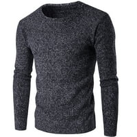Zveteri zzwxwb za žene Jesen muški džemper za okrugli izrez Čvrsta boja debela linija debeli topli džemper
