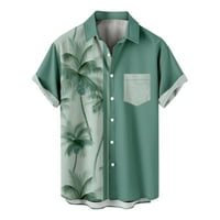 Yanhoo muške havajske majice s kratkim rukavima majice s majicom Ljetne košulje na plaži sa džepom