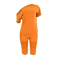 Jyeity Ženske kratke hlače ispod 5,00 dolara, kratki rukav puni u boji labavi seksi kratke hlače narančaste