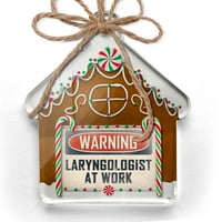 Ornament tiskan jednostran upozorenje laringolog na poslu Vintage Fun Potpiši posao Božić Neonblond