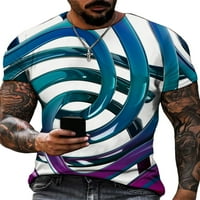 Cindysus Muškarci Slim Fit Crew Crt Majica MENS COMFY TEE majica Geometrijska print plaža Pulover casual bluza