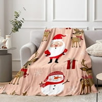 Deyuer cosy božićni flanel pokrivač mekog dizajna crtanog uzorka visokog gustoće stvaraju atmosferu
